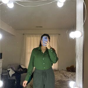 Green Satin Blouse